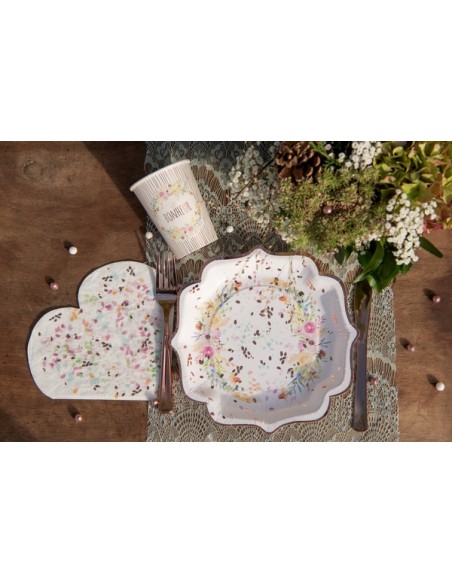 Chemin de table mariage fleuri 26cm x3m
