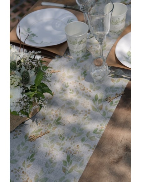Chemin de table mariage végétal 26cm x3m