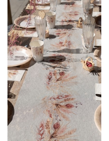 Chemin de table mariage végétal 26cm x3m