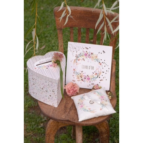 20 serviettes mariage fleuri 