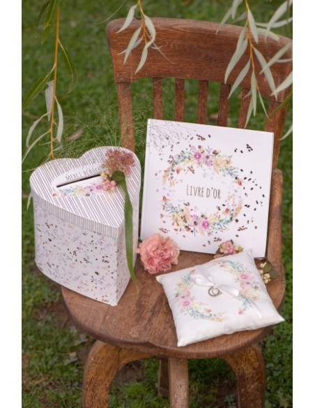 20 serviettes mariage fleuri 