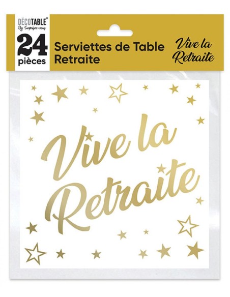 24 serviettes retaite métallisées Multicolore