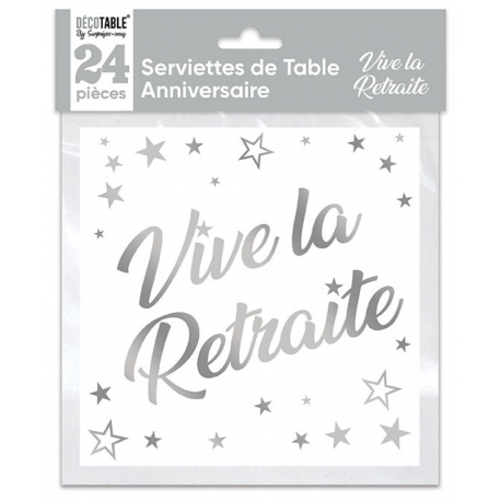 24 serviettes retaite métallisées or