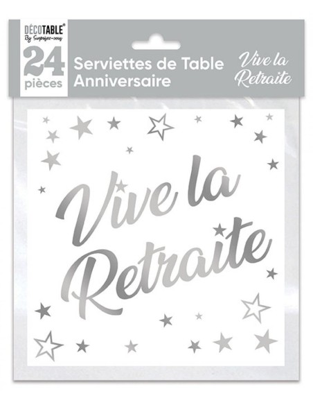 24 serviettes retaite métallisées or