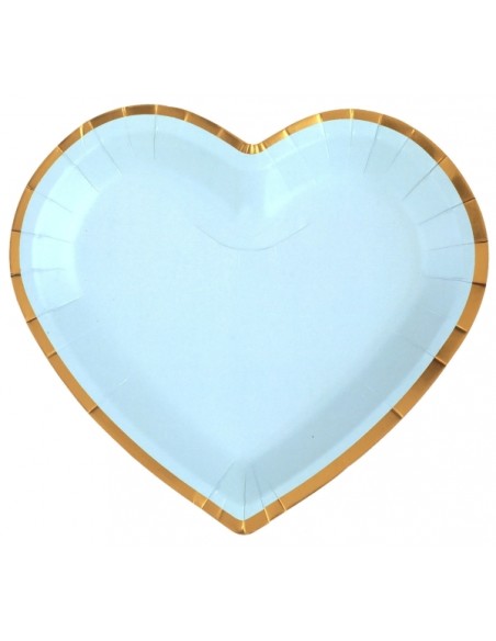 10 assiettes coeur rose