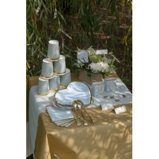 Chemin de table plumetis 26cm x 3m rose 2