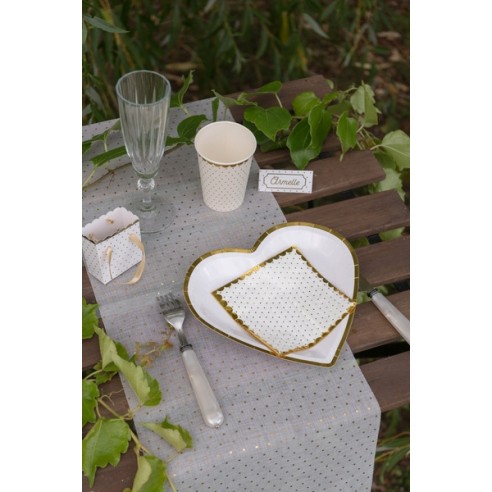 10 assiettes coeur bleues