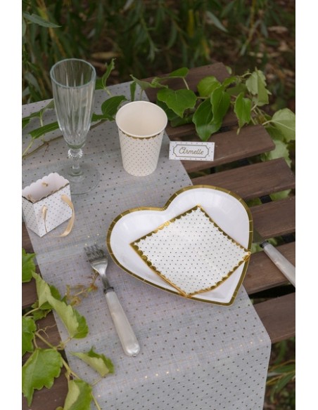 10 assiettes coeur bleues