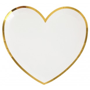 10 assiettes coeur bleues