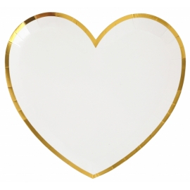 10 assiettes coeur blanches