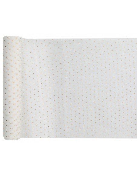 Chemin de table plumetis 26cm x 3m bleu