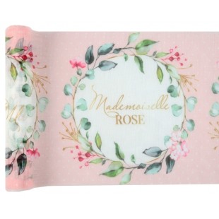 Chemin de table plumetis 26cm x 3m blanc