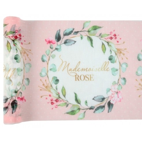 Chemin de table plumetis 26cm x 3m blanc