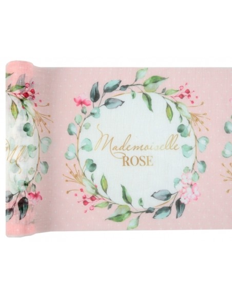 Chemin de table plumetis 26cm x 3m blanc