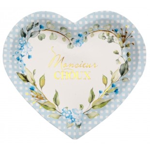 10 assiettes coeur mademoiselle Rose