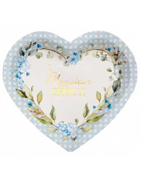 10 assiettes coeur mademoiselle Rose