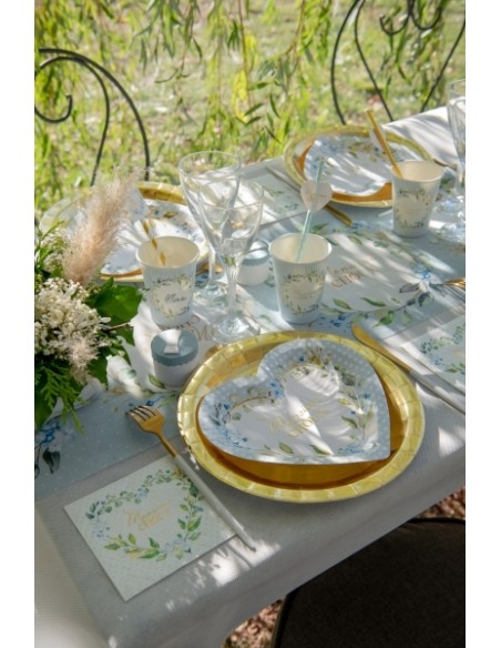 Chemin de table Mademoiselle Rose 26cm x 3m blanc