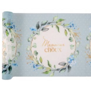 Chemin de table Mademoiselle Rose 26cm x 3m blanc