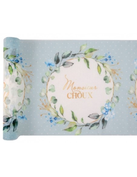 Chemin de table Mademoiselle Rose 26cm x 3m blanc