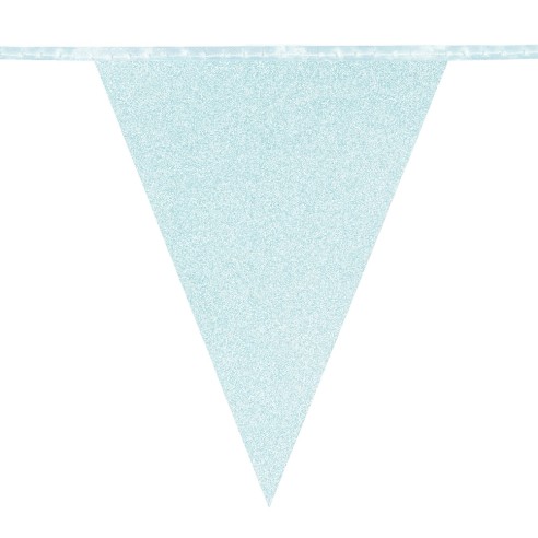 Guirlande fanions scintillante carton rose