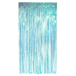 Rideau Franges métalliques irisé rose clair 2