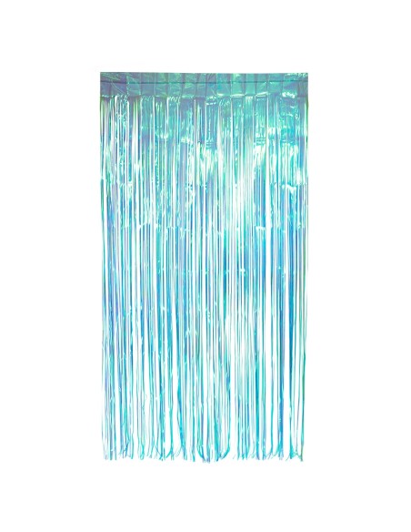 Rideau Franges métalliques irisé rose clair