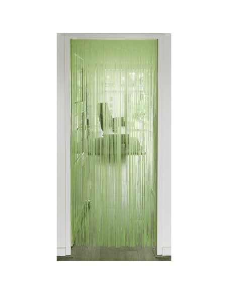 Rideau Franges métalliques irisé bleu clair