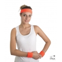 Bandeau et poignets éponge orange fluo