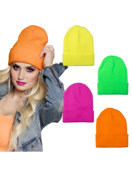 Casquette paillettes néon jaune