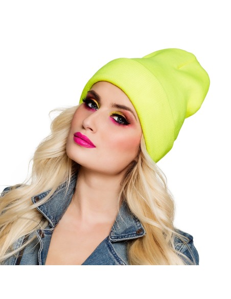 Casquette paillettes néon jaune