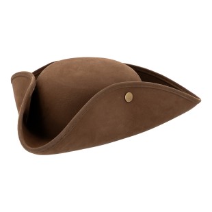 Tricorne pirate simili cuir avec cheveux 2