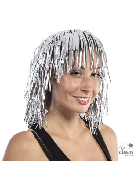 Perruque lametta argent
