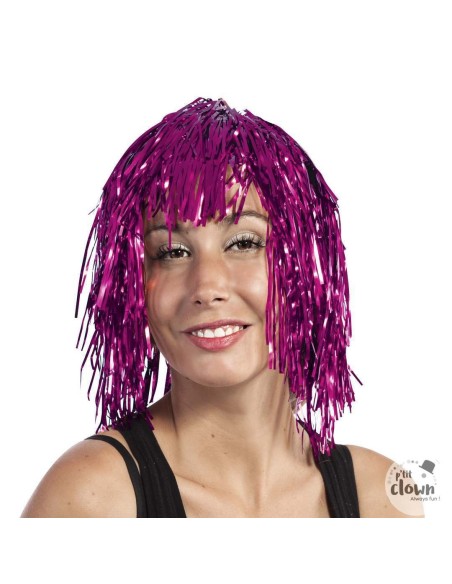 Perruque lametta rose