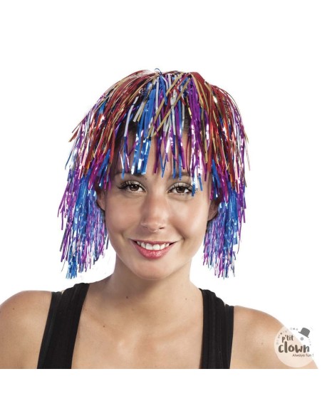 Perruque lametta multicolore