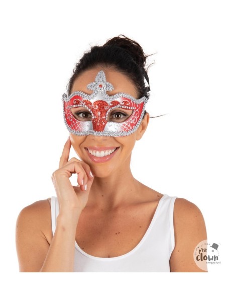 Loup vénitien plumes bleues