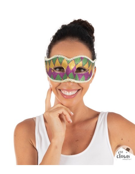 Loup vénitien plumes roses