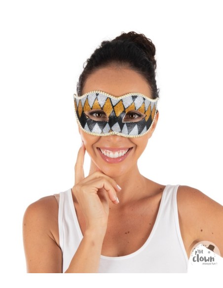 Loup vénitien plumes blanches