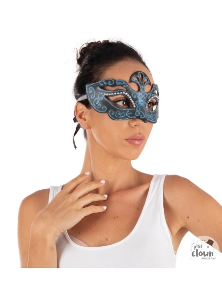 Loup vénitien plumes noires