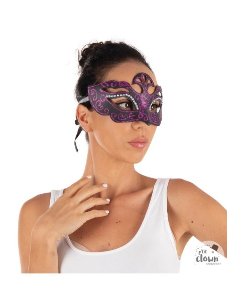 Loup vénitien plumes rouges