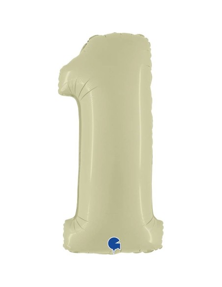 Ballon mylar 102cm satin vert olive - Chiffre 0