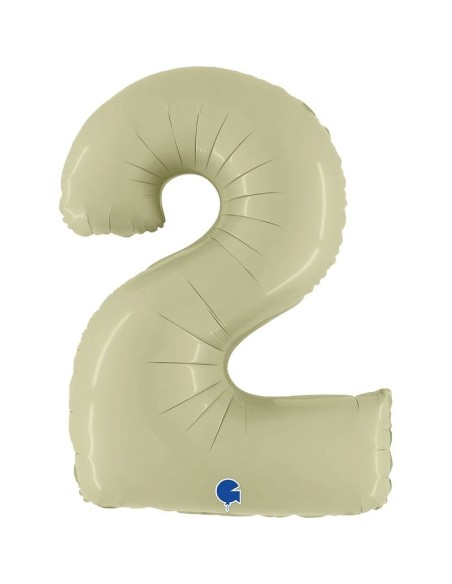 Ballon mylar 102cm satin vert olive - Chiffre 1