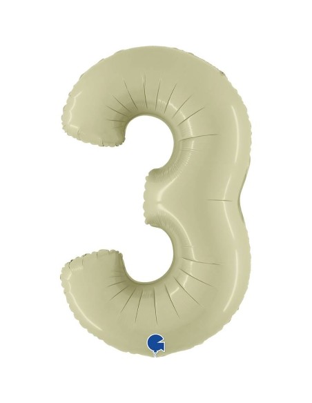 Ballon mylar 102cm satin vert olive - Chiffre 2