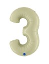 Ballon mylar 102cm satin vert olive - Chiffre 3