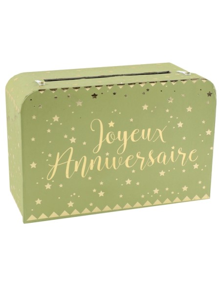 Tirelire Joyeux Anniversaire métallisé - Kraft