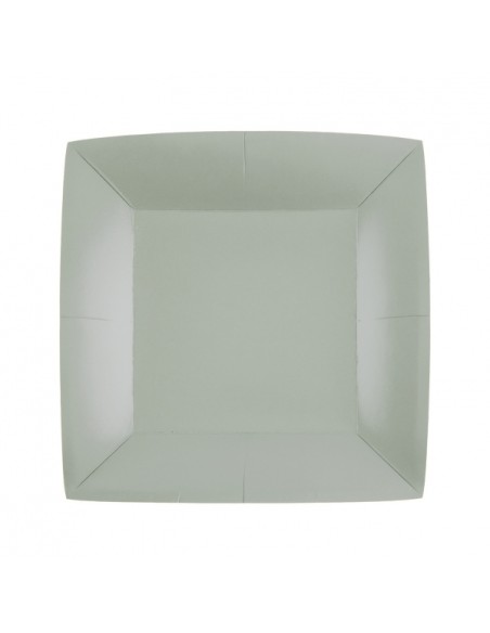 10 assiettes carrées 18x18cm - Chocolat