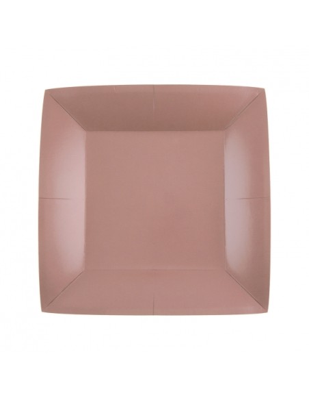 10 assiettes carrées 18x18cm - Or