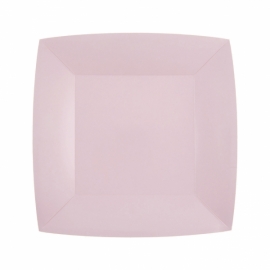 10 assiettes carrées 18x18cm - Rose gold