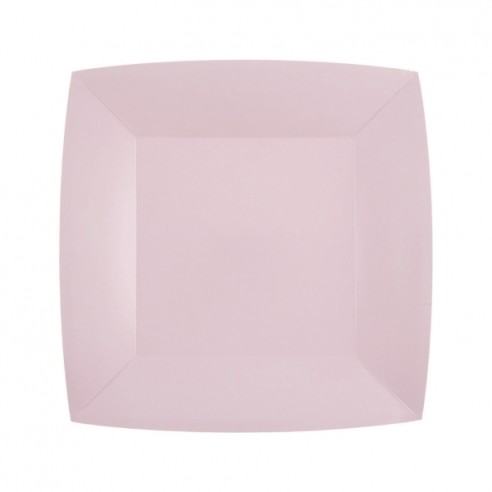 10 assiettes carrées 18x18cm - Rose gold