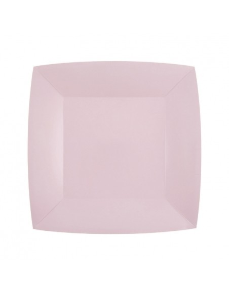 10 assiettes carrées 18x18cm - Rose gold