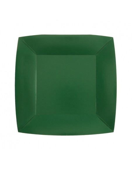 10 assiettes carrées 18x18cm - Terracotta